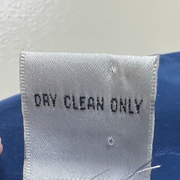 Vtg Antonia Collection 100% Silk Dress 8 Womens Blue Shift Mini Work Minimalist - Picture 8 of 8